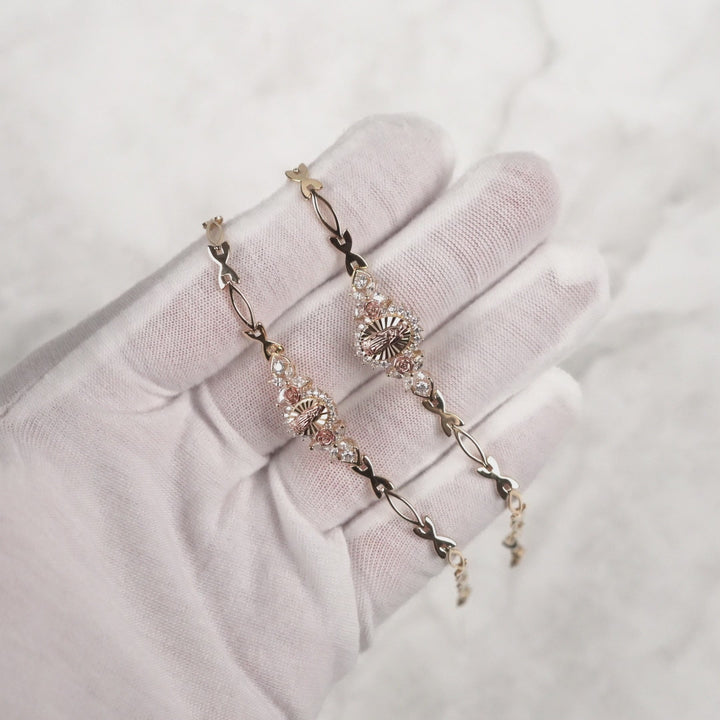 10k & 14k Gold Guadalupe Blingin Two-Tone Bracelet
