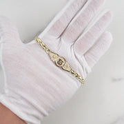 10k & 14k Gold Zelor Quinceanera "15 Anos" Leaf Bracelet