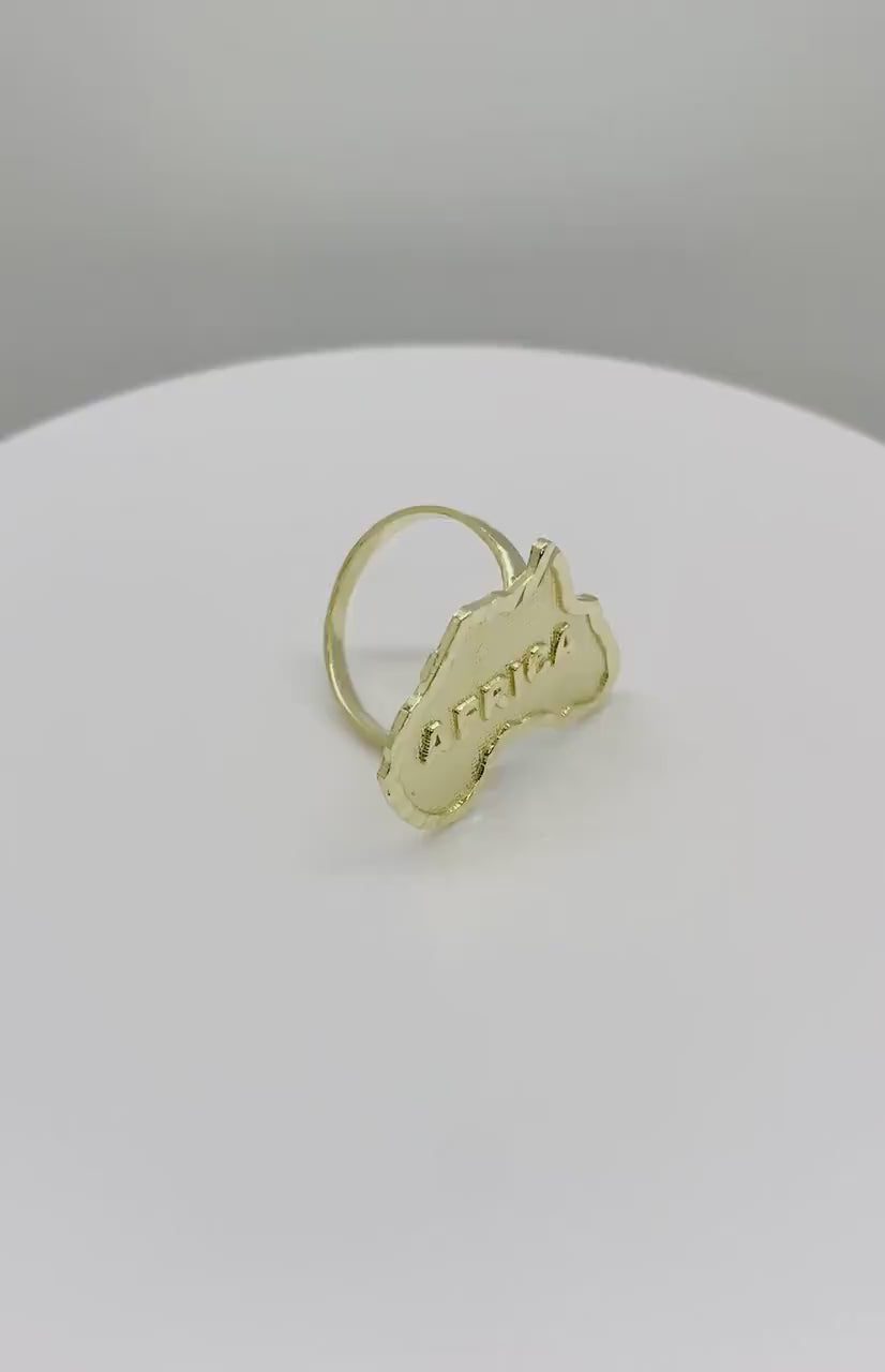 10k Gold Classic Africa Map DC Ring