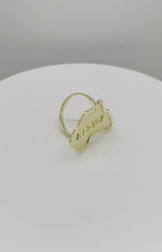 10k Gold Classic Africa Map DC Ring
