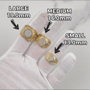 10k Gold Blin Round Signet Rollie Ring