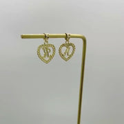 10k Gold Initial Rollie Heart Pendant Necklace