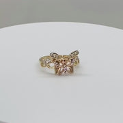 14k Gold Helic Butterfly CZ Ring