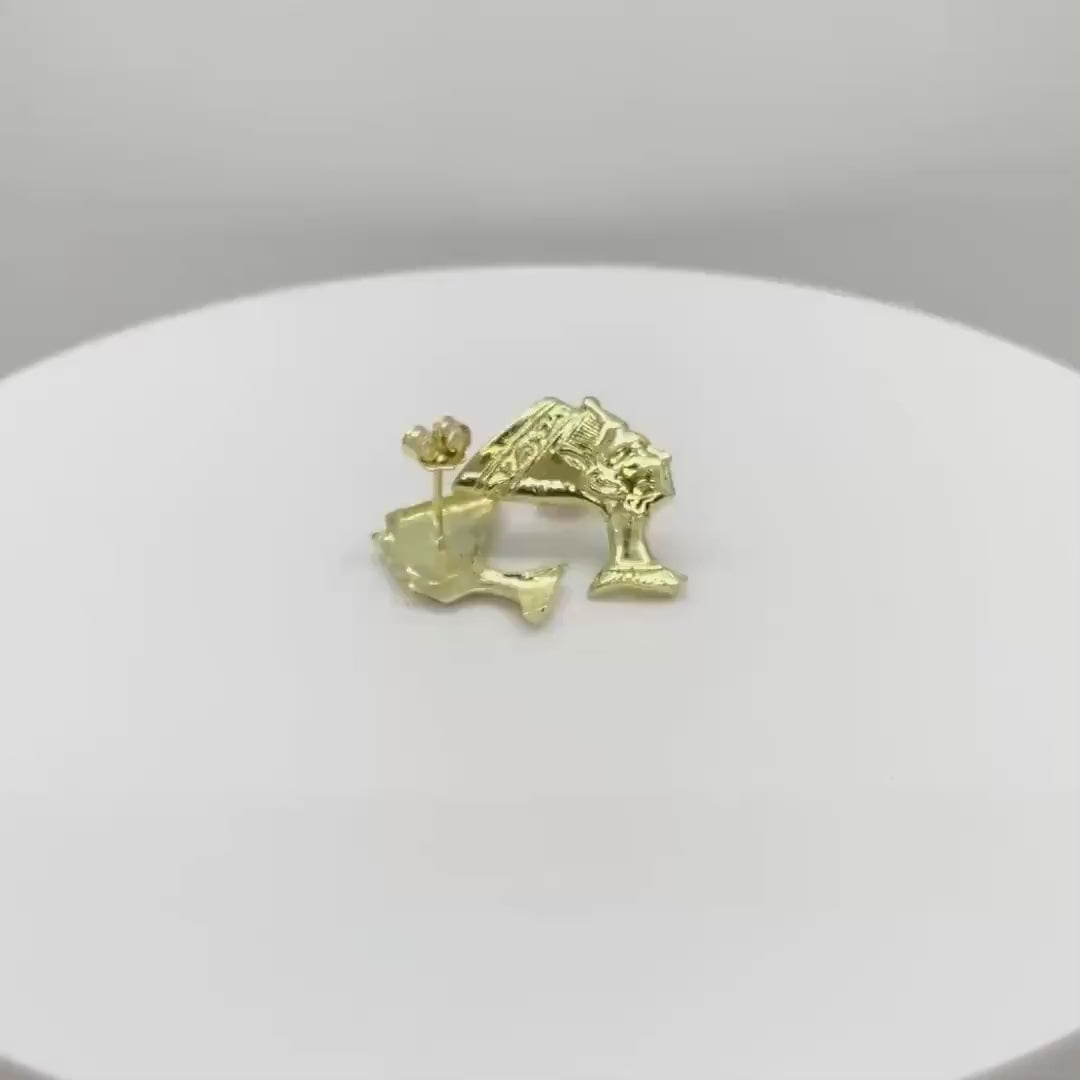 10k Gold Queen Nefertiti Stud Earrings