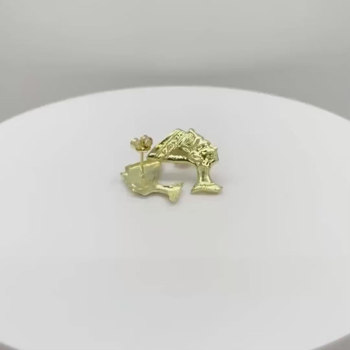 10k Gold Queen Nefertiti Stud Earrings