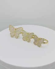 10k Gold Iced Butterfly CZ Ring