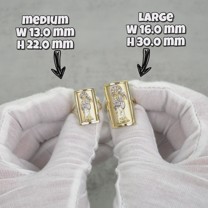 10k & 14k Gold Grim Reaper Two-Tone Rectangle Ring