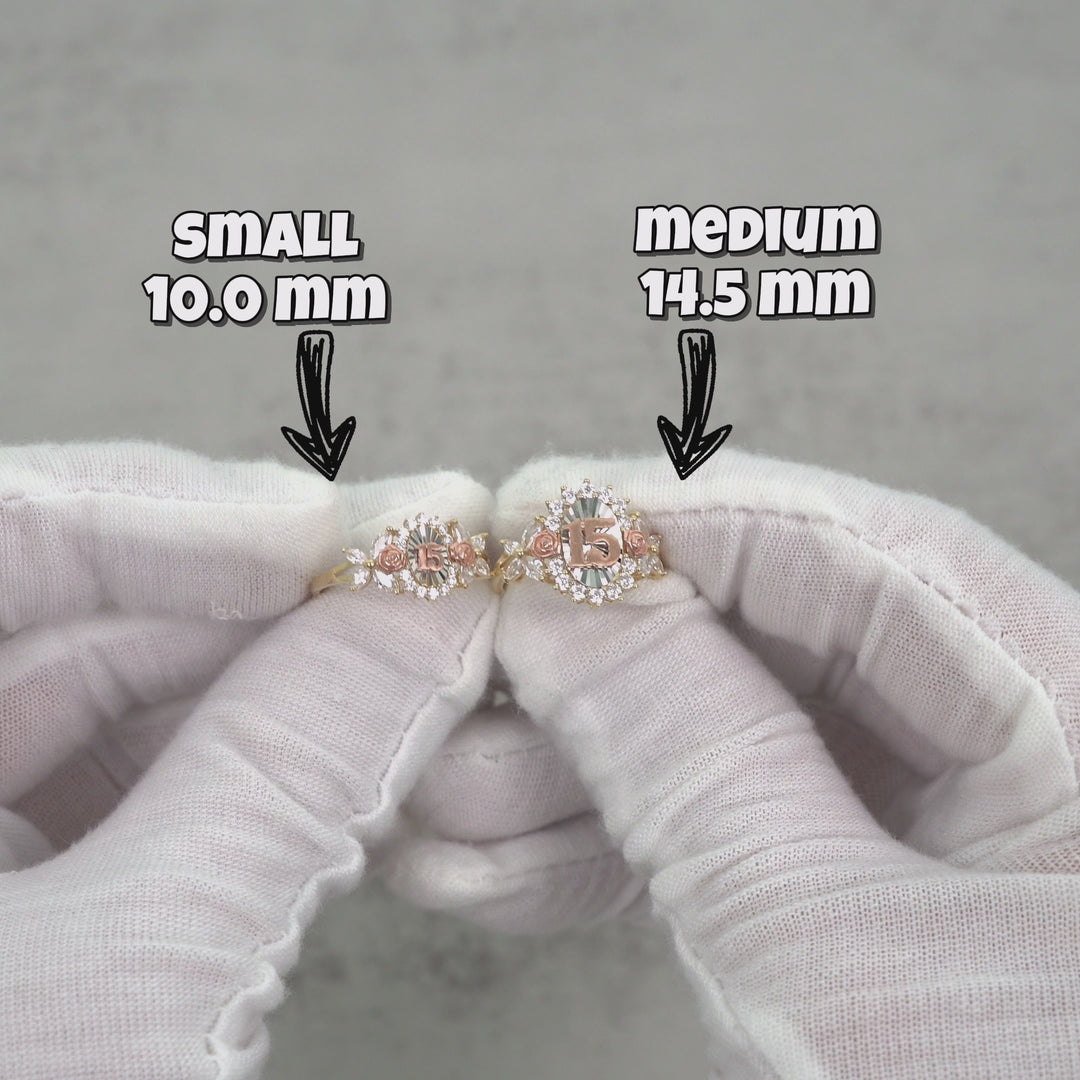 10k & 14k Gold Quinceanera Blingin Tricolor Ring