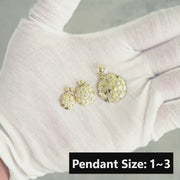 10k & 14k Gold Nugget Round CZ Pendant