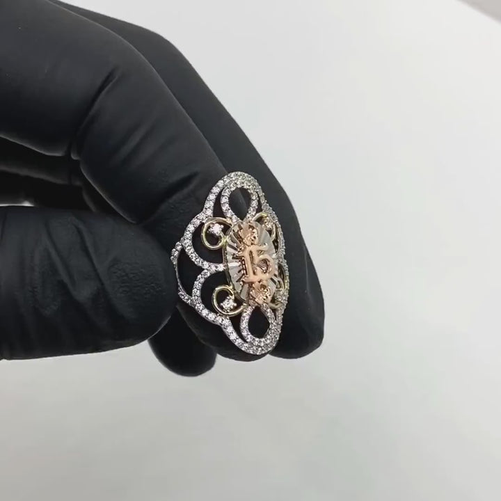 14k Gold Nivor Quinceanera CZ Ring