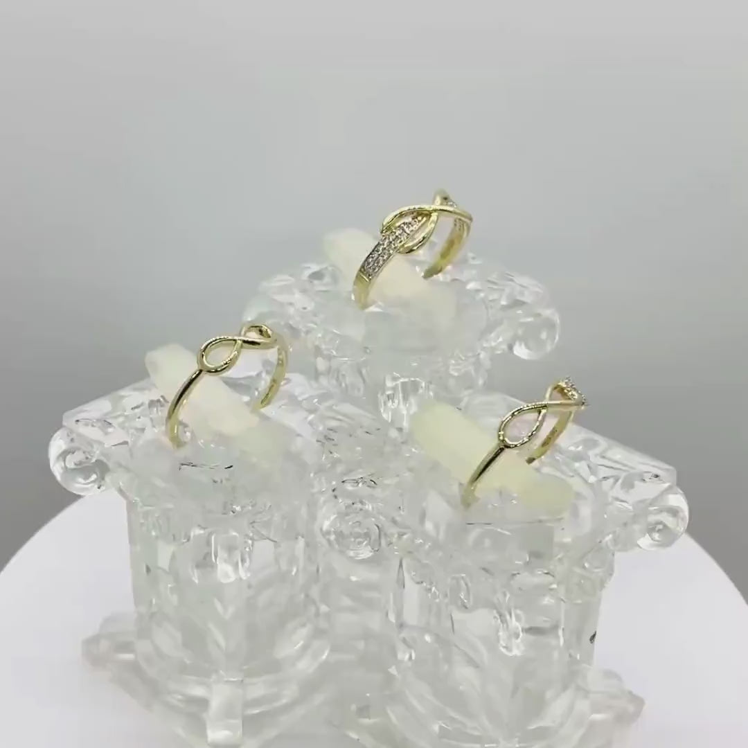 14k Gold Assorted Infinity Sign CZ Statement Ring