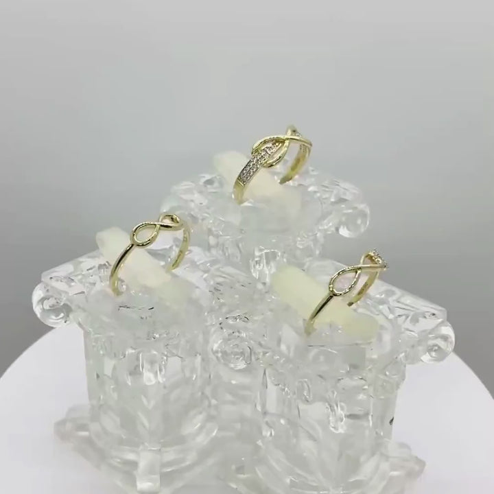 14k Gold Assorted Infinity Sign CZ Statement Ring