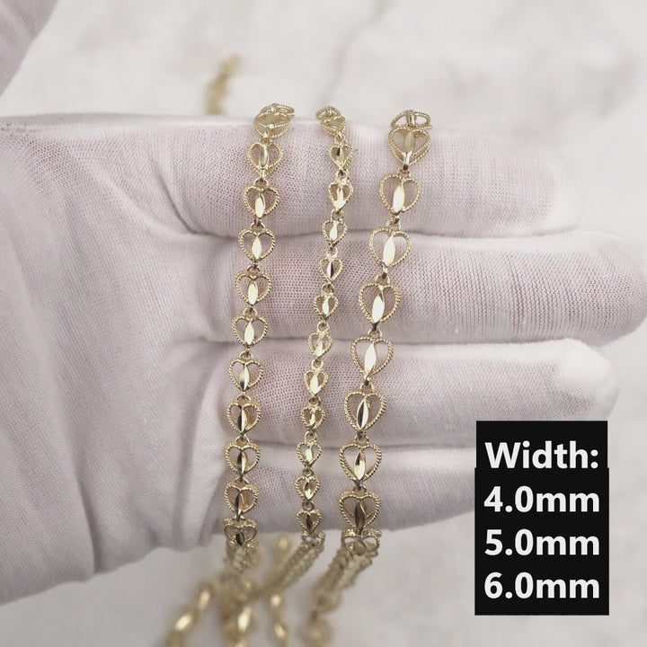 10k Gold Heart Turkish Chain (Solid)