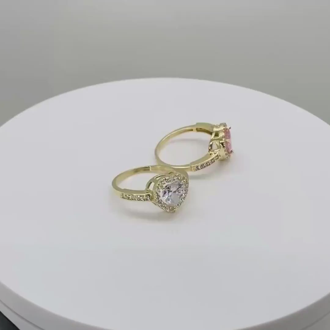 10k Gold Blinging Heart CZ Ring