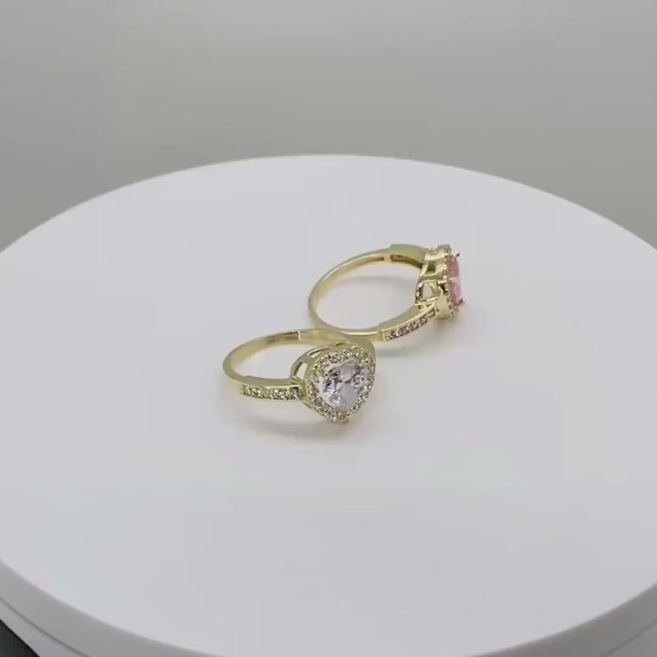 10k Gold Blinging Heart CZ Ring