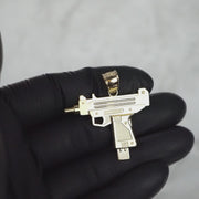 10k Gold Uzi Gun Pendant
