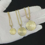 10k & 14k Gold Classic Aztec Mayan Calendar Pendant Necklace