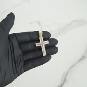 10k & 14k Gold Nemo Iced Crucifix Cross CZ Pendant Necklace