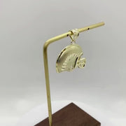 10k Gold Football Helmet Pendant Necklace