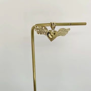 10k Gold Heart Wing Pendant Necklace