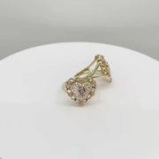 10k & 14k Gold Virgin Mary Guadalupe Bloom Rose Two-Tone Heart Ring
