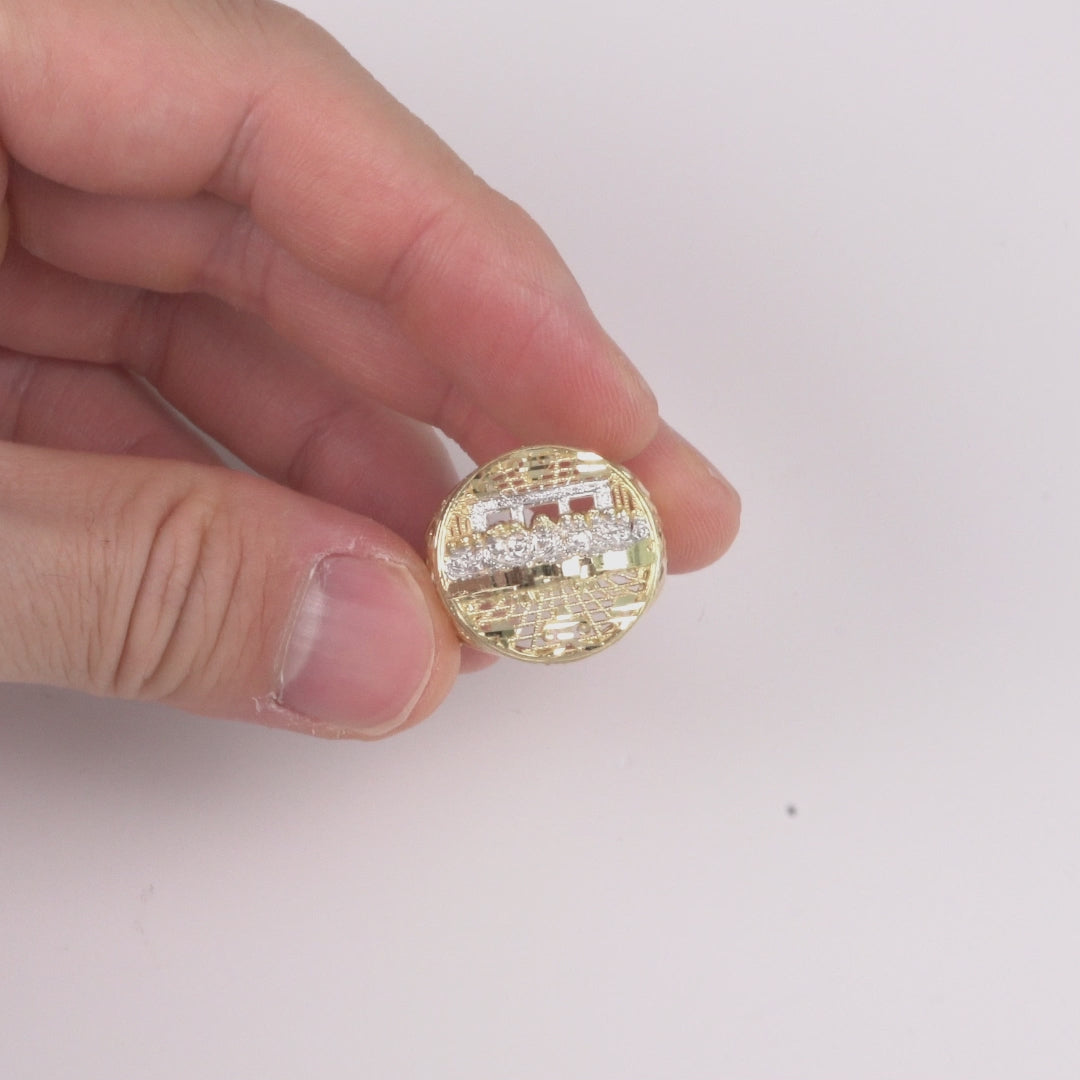 10k Gold Round Last Supper Two-Tone Ring