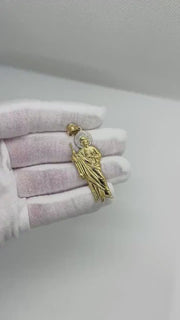 10k & 14k Gold Shine San Judas Two-Tone Pendant Necklace