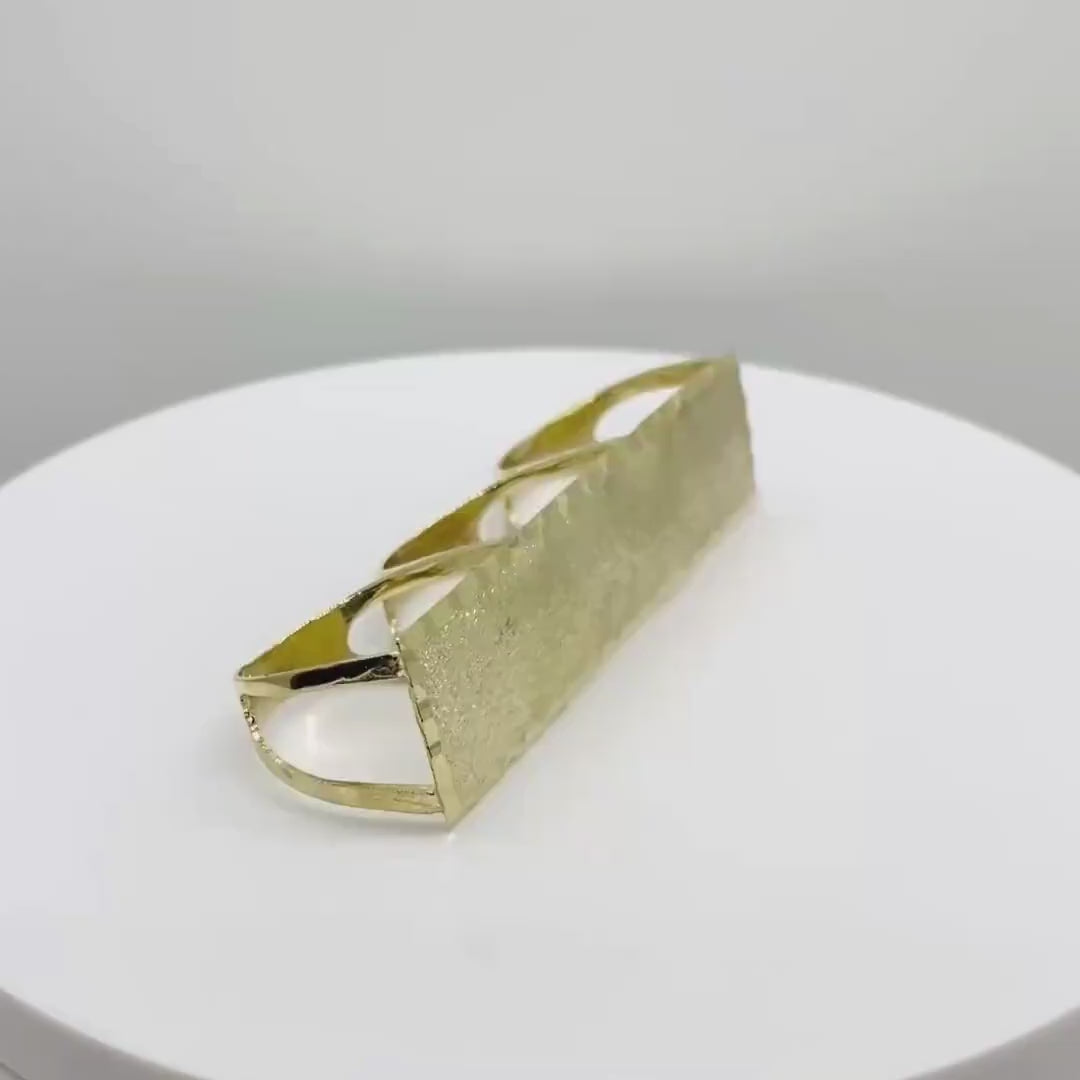10k Gold Classic Flat Three Finger DC Ring