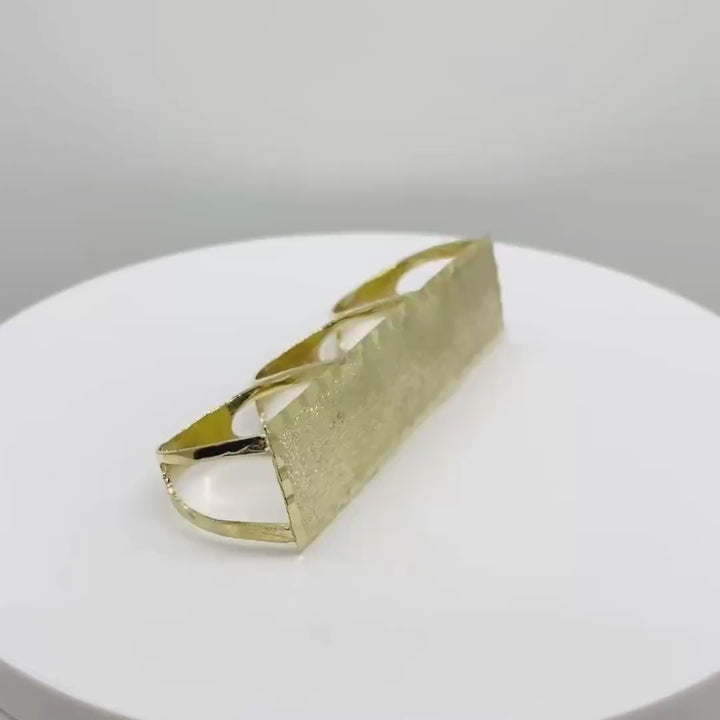 10k Gold Classic Flat Three Finger DC Ring