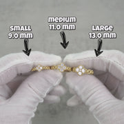 10k Gold Luxe Clover Rollie Band Ring (White)
